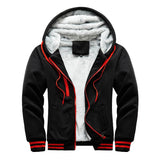 Men's Patchwork Thick Warm Hooded Fleece Jacket 91983607U