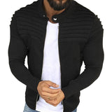 Men's Casual Retro Pleated Zipper Sweatshirt 51297132TO