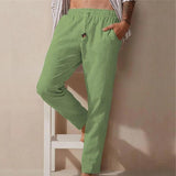 Men's Casual Loose Solid Color Drawstring Trousers 17776480Y
