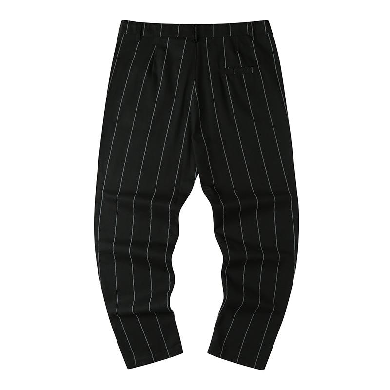 Men's Striped Straight Slim Suit Trousers 58718128Z