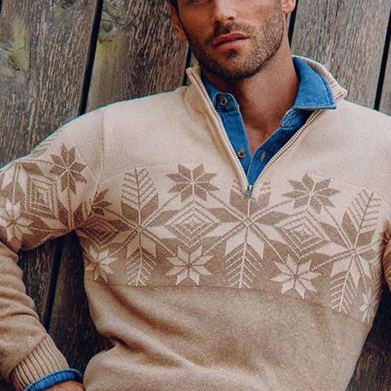 Men's Jacquard Half-zip Knit Sweater 22567141U