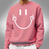 Men's Casual Smiley Face Printed Round Neck Long Sleeve Sweatshirt 63851140M
