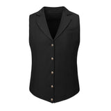 Men's Solid Notch Lapel Single Breasted Suit Vest 83789239Z