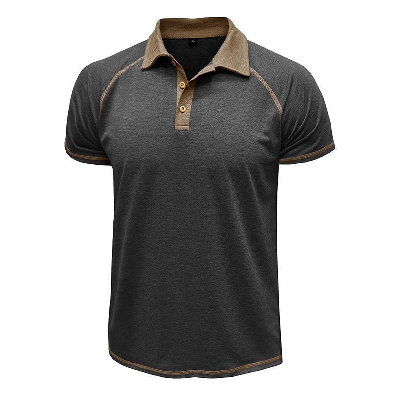 Men's Casual Contrast Color Short-sleeved POLO Shirt 57895287X