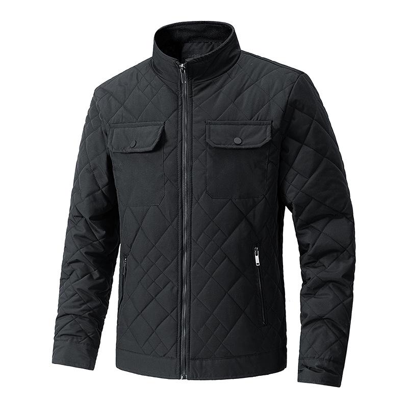 Men's Casual Stand Collar Quilted Jacket 25470102F