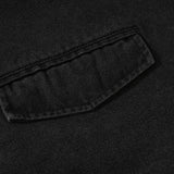Men's Vintage Washed Cotton Loose Contrast Lapel Zipper Cargo Jacket 32218661M