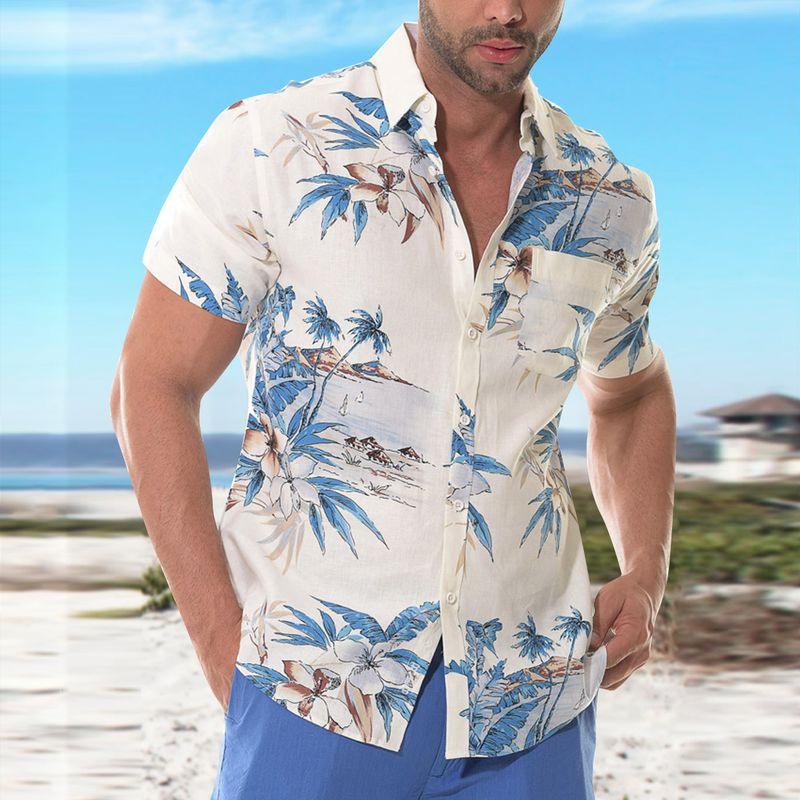 Men's Casual Hawaiian Lapel Beach Shirt 05708908TO