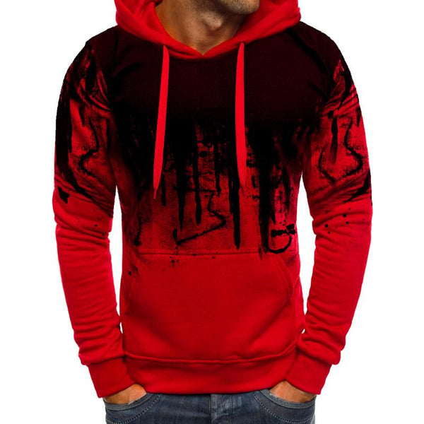 Men's Ink Print Casual Hoodie Long Sleeve Hooded Sweatshirt 38735542X