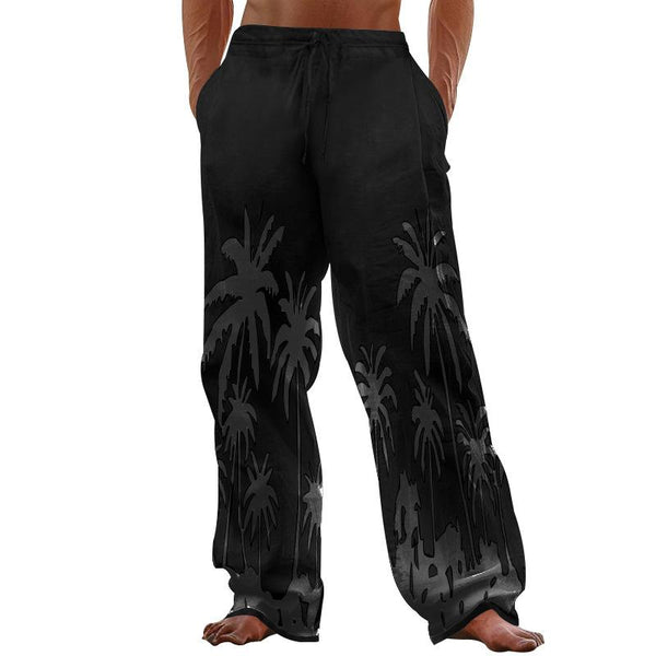 Men's Coconut Tree Print Loose Elastic Waist Casual Pants 32533231Z