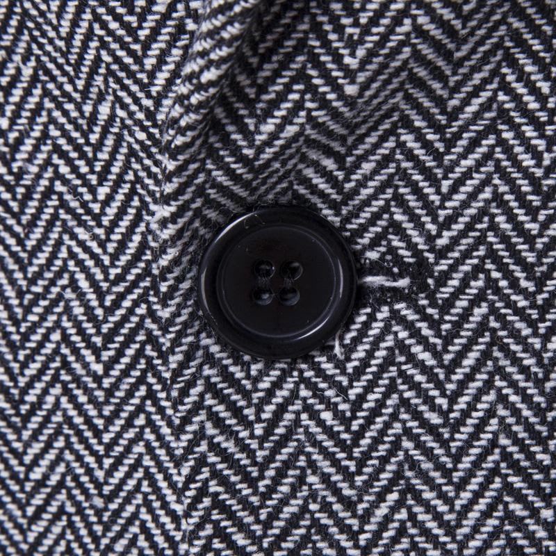 Men's Vintage Herringbone Lapel One-Button Slim Fit Blazer 89112039M