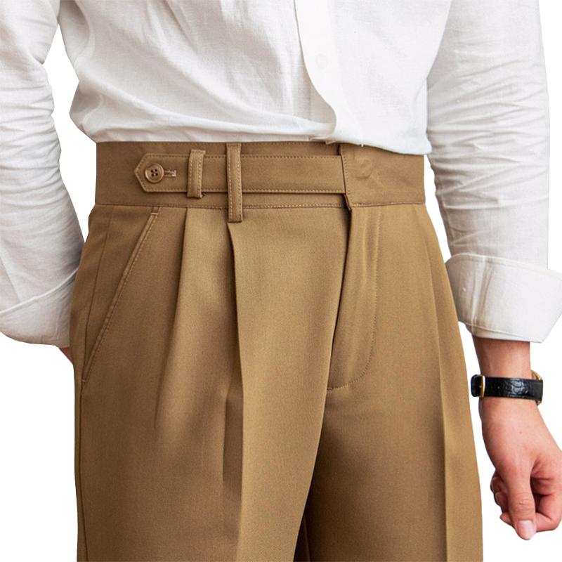 Pantaloni da uomo stile napoletano a vita alta dritti 29719613M