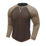 Men's Round Neck Long Sleeve Casual Color Block Pullover T-shirt 89657764X