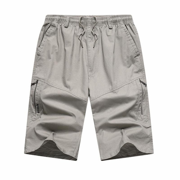 Men's Casual Straight Cotton Elastic Waist Cargo Shorts 03974155M