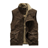 Men's Retro Casual Hunting Suits Plus Velvet Single Breasted Vest 57636101TO