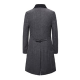 Men's Color Block Lapel Mid-length Windbreaker 32272943X