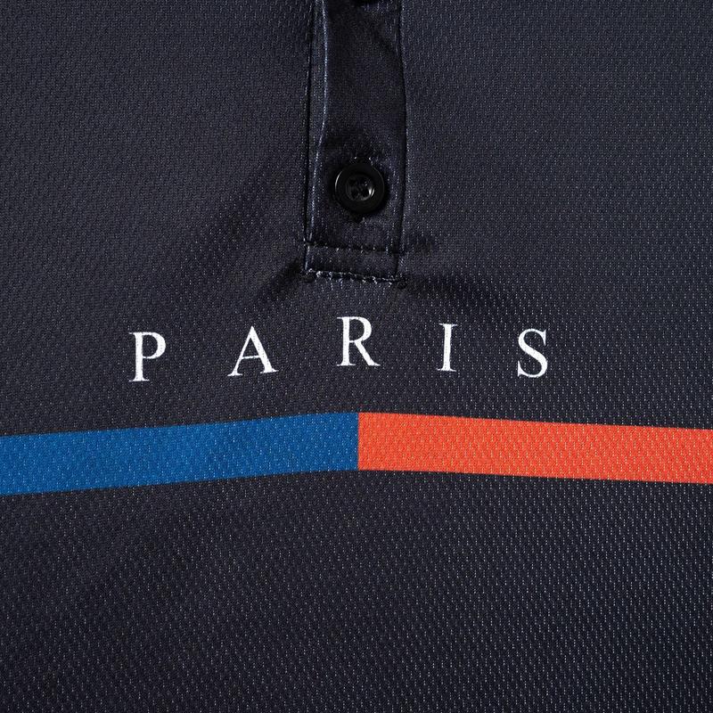 Men's Striped Letter Print Color Block Button-Up POLO Shirt 45321595X