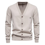 Men's Simple Casual Solid Color Knitted Cardigan 93835126X