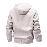 Men's Solid Casual Hooded Zip-Up Jacket 96804493X