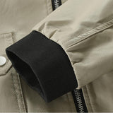 Men's Simple Solid Color Stand Collar Leather Long Sleeve Jacket 81049732Y