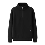 Men's Casual Stand Collar Washed Sherpa Loose Warm Pullover Sweatshirt 34040550M