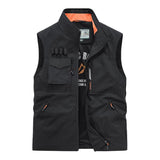 Men's Casual Outdoor Stand Collar Multi-pocket Quick-Dry Work Vest 53577457M