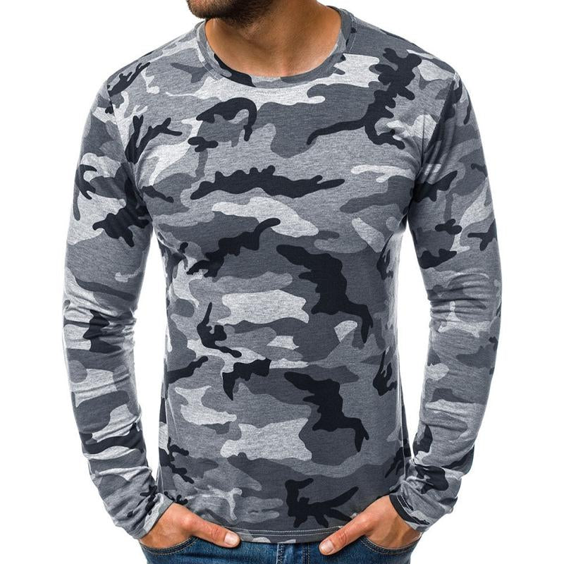 Men's Camouflage Crew Neck Tactical Long Sleeve T-Shirt 76717863X