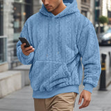 Men's Solid Color Jacquard Sports Casual Hoodie 94208625X