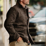 Men's Vintage Wool Multi-Pocket Lapel Jacket 66066562Y