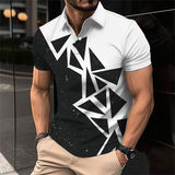 Men's Casual Color Block Lapel Polo Shirt 20826345TO
