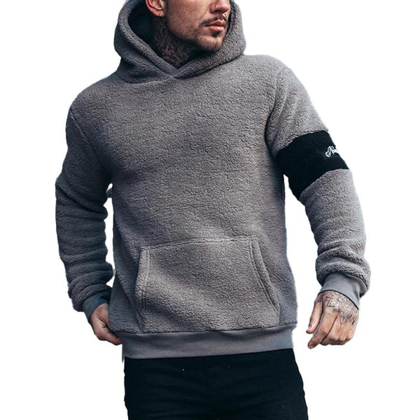 Men's Autumn and Winter Casual Sweatshirt Plush Hoodie 11899812U