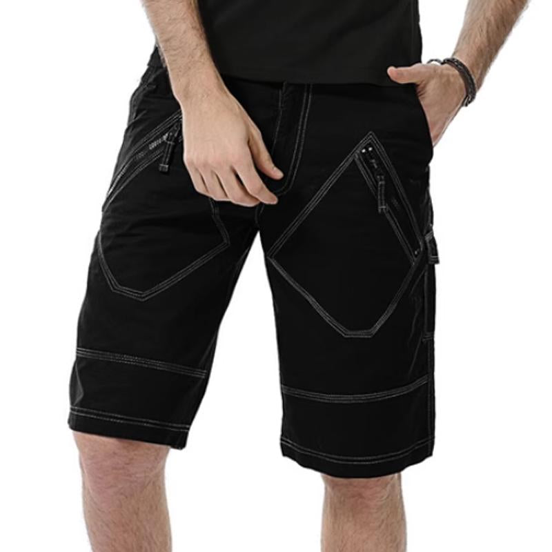 Men's Casual Solid Color Multi-Pocket Cargo Shorts 28801351Y