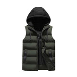 Men's Autumn And Winter Casual Hat Detachable Down Cotton Vest 04602358K