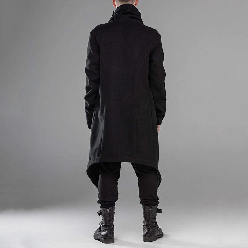 Men's Solid Gothic Style Pleated Long Sleeve Cape Coat 54287036Z