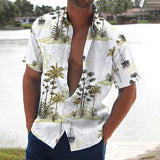 Men's Printed Hawaiian Lapel Short Sleeve Shirt 68266192X