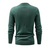 Men's Casual Solid Color Pit Article Fabricsv-Neck Long-Sleeved Sweater 96117284Y