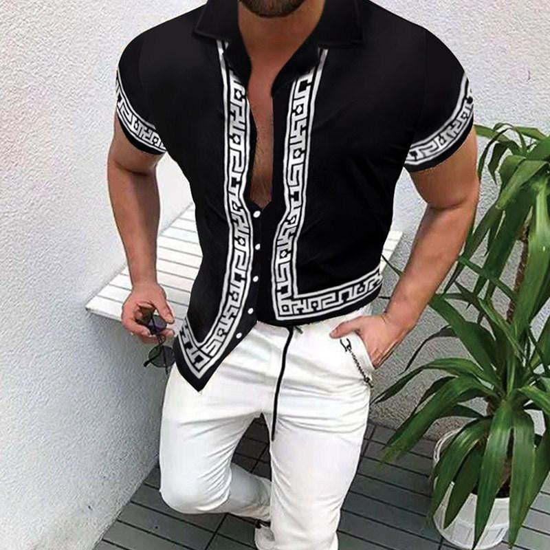 Men's Casual Loose Beach Short Sleeve Shirt 88124310X