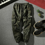 Men's Casual Outdoor Camouflage Loose Multi-Pocket Elastic Waist Overalls 25966053M