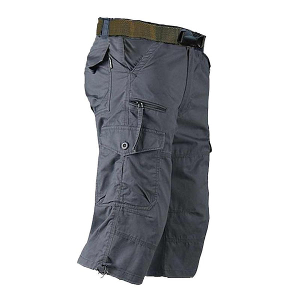 Men's Casual Multi-Pocket Loose Thin Outdoor Workwear Cropped Pants 01096374M