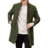 Men's Stand Collar Single Breasted Mid-length Coat 99356183Z