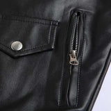 Men's Vintage Leather Lapel Biker Zipper Vest 95343066K