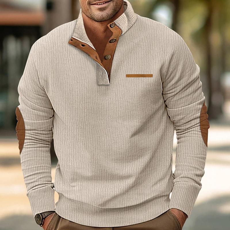 Men's Color Block Stand Collar Long Sleeve Sweatshirt 72986517Z