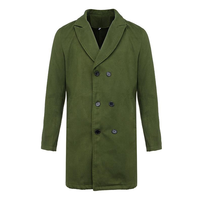 Men's Solid Color Double Breasted Trench Coat 18880985X