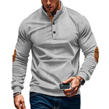 Men's Casual Stand-up Collar Kangaroo Pocket Loose Long-sleeved Sweatshirt 72785647M