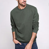 Men's Solid Loose Round Neck Long Sleeve Casual Sweatshirt 74214711Z