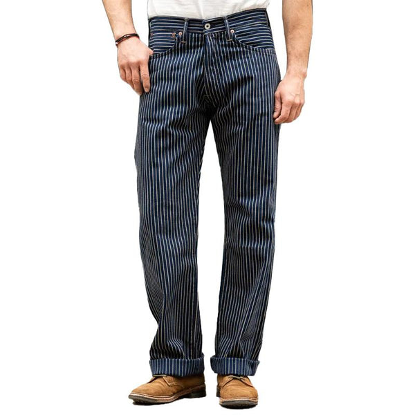 Men's Vintage Vertical Stripe Straight Leg Pants 22277077M