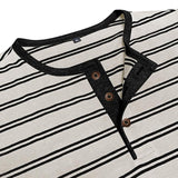 Men's Casual Striped Henley Slim Fit Long Sleeve T-Shirt 92287197M