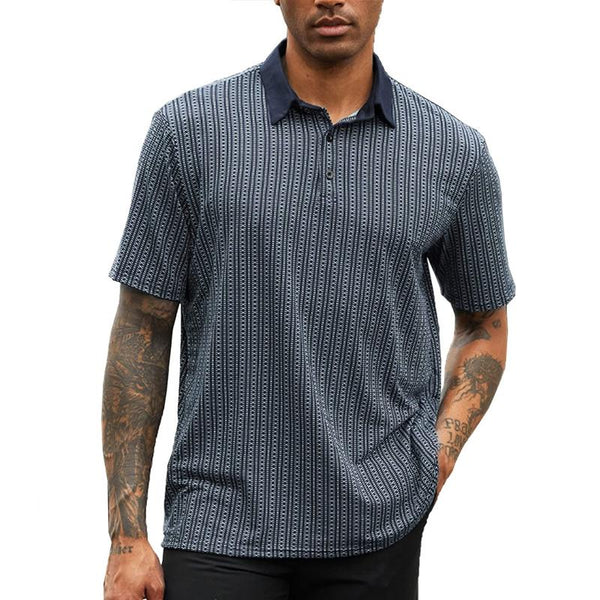 Men's Casual Printed Short-sleeved POLO Shirt 21189145X