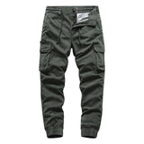 Men's Solid Color Multi-pocket Elastic Waist Cargo Pants 08464355Z