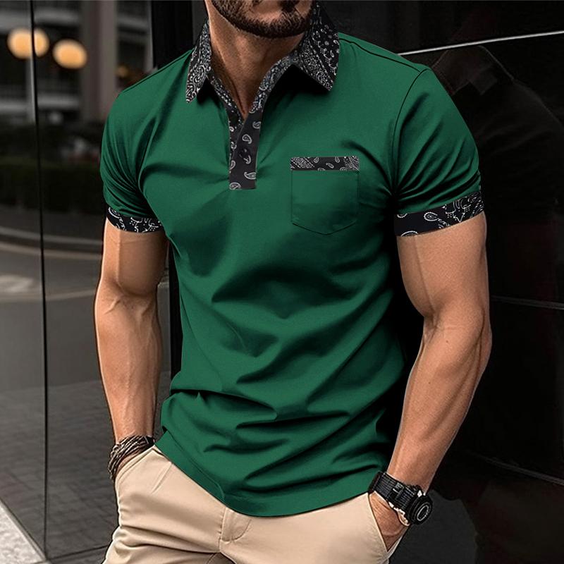 Men's Casual Printed Short-sleeved POLO Shirt 99667903X