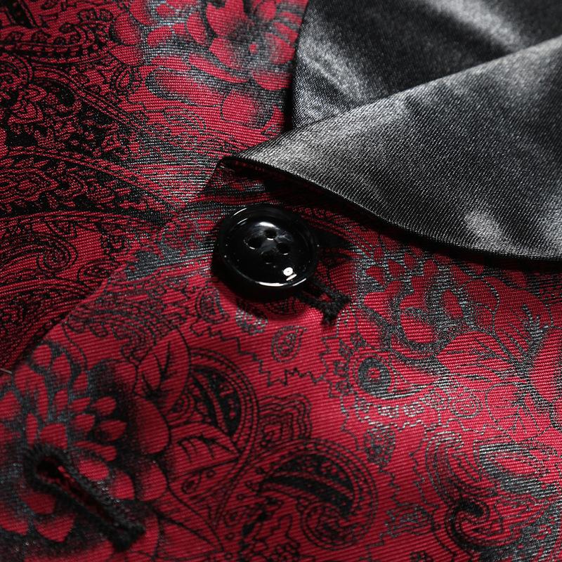 Uomini'S Gilet da abito monopetto vintage con colletto alla frutta verde 57342905Y